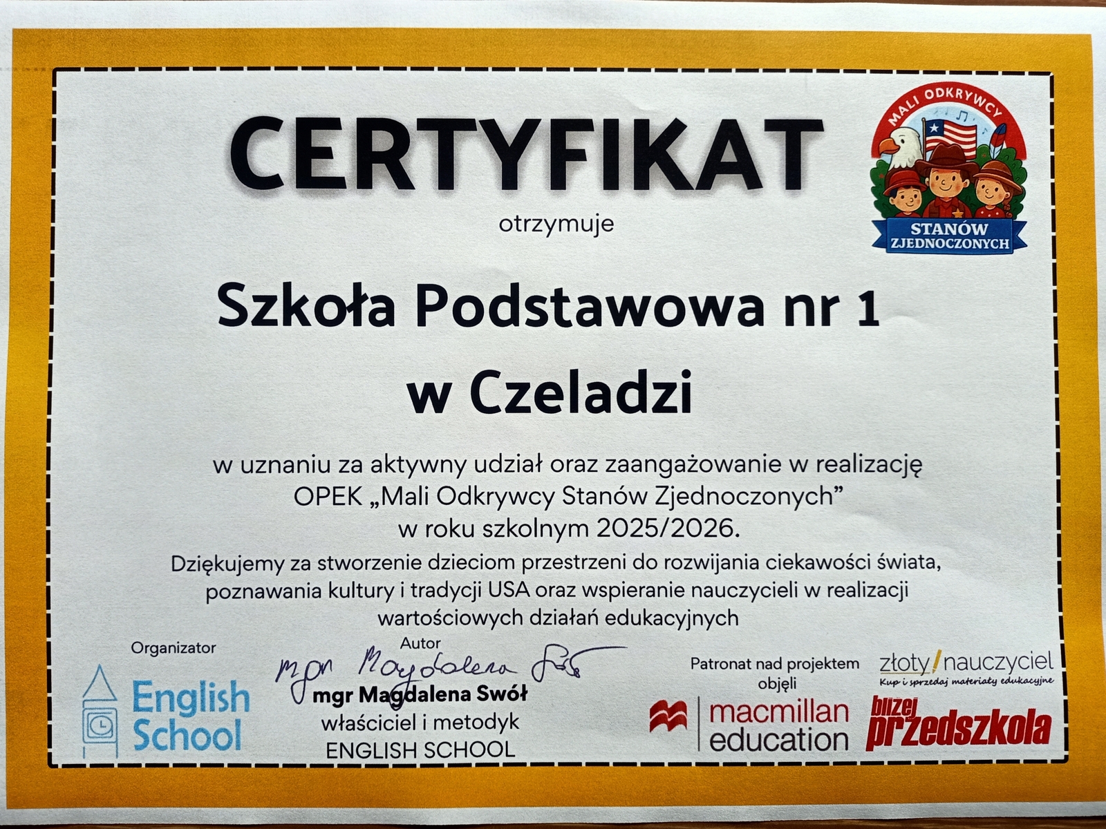 Certyfikat Certyfikat